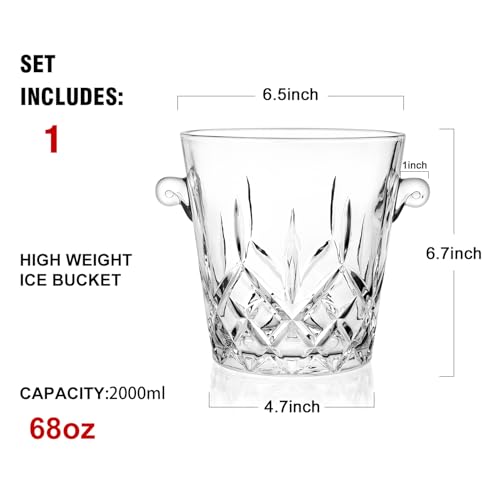 Paysky Ice Buckets for Parties Clear Glass 2 Liter Tub for Drinks and Parties Food Grade Perfect for Wine Champagne or Beer Bottles - Image 3