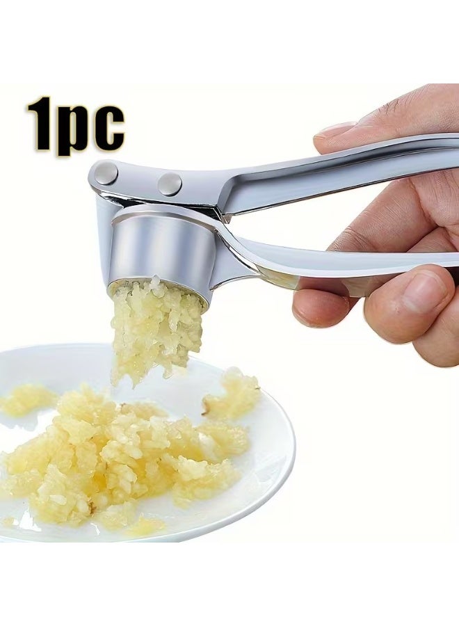 Goolsky 1pc Stainless Steel Manual Garlic Press & Ginger Crusher - Heavy Duty Handheld Crusher with Ergonomic Handle, No Electricity Needed for Kitchen, Camping, Picnics, Camping Tool | Modern Kitchenware | Easyclean Material - Image 1
