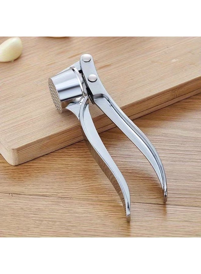 Goolsky 1pc Stainless Steel Manual Garlic Press & Ginger Crusher - Heavy Duty Handheld Crusher with Ergonomic Handle, No Electricity Needed for Kitchen, Camping, Picnics, Camping Tool | Modern Kitchenware | Easyclean Material - Image 5