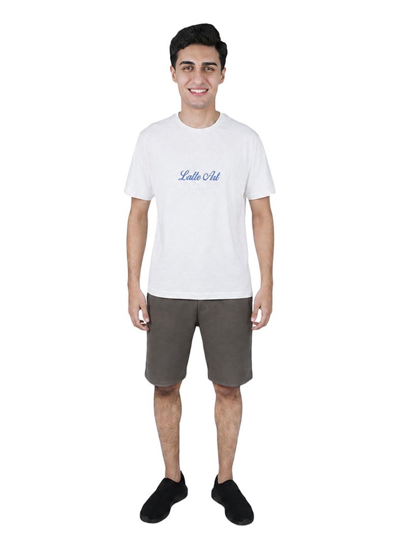 GIORDANO Men’s Slim Cotton Crew Neck Message Print Tee - Image 2