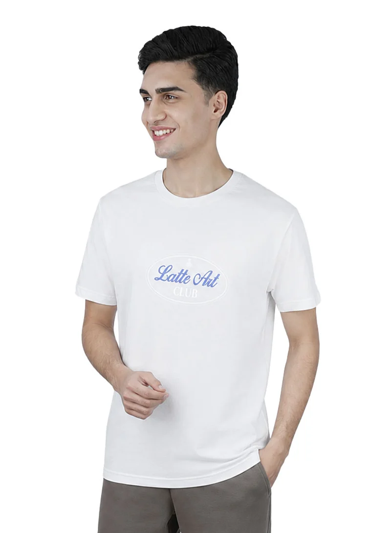 Men’s Slim Cotton Crew Neck Message Print Tee