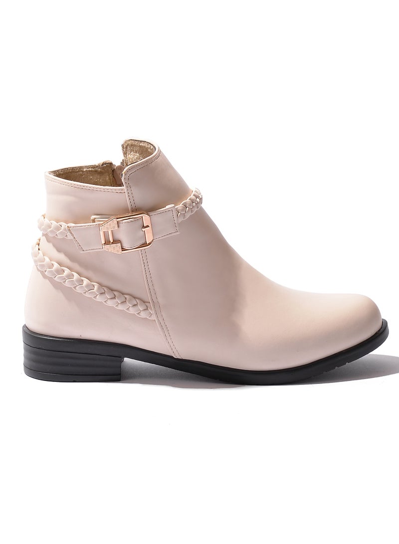 LIFESTYLISH Ankle Boots G-23 Leather - Beige  - Image 2