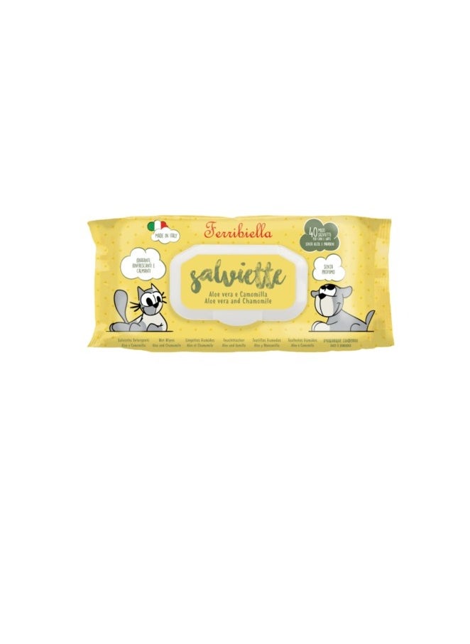 Ferribiella Aloe-Chamomile Pet Disposable Wet Wipes 