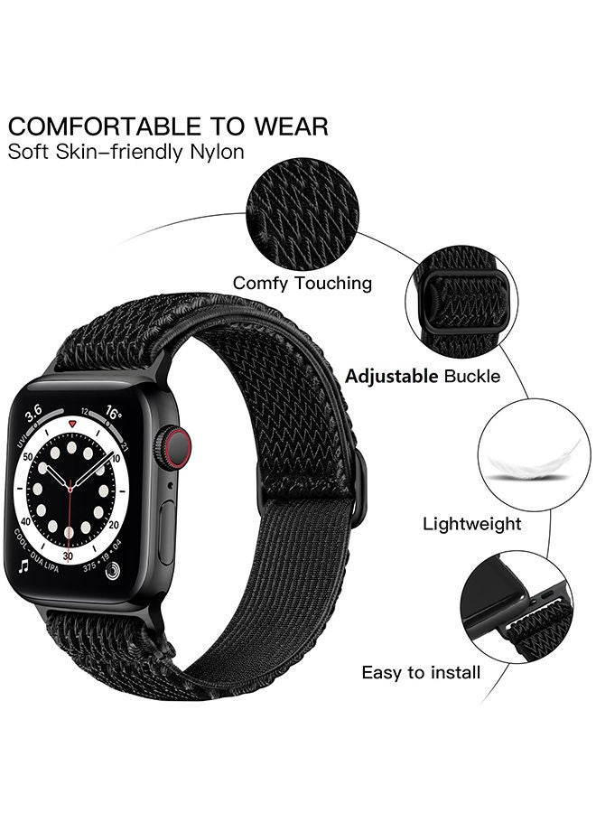 O Ozone Stretchy Nylon Straps For Apple Watch Series 10 | Ultra 2 | 8 Ultra | 9 | 8 | 7 | 6 , 49/46/45/44/42mm Adjustable Sport Elastics Wristband smartwatch Band  - Image 3