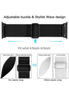 O Ozone Stretchy Nylon Straps For Apple Watch Series 10 | Ultra 2 | 8 Ultra | 9 | 8 | 7 | 6 , 49/46/45/44/42mm Adjustable Sport Elastics Wristband smartwatch Band  - Image 4