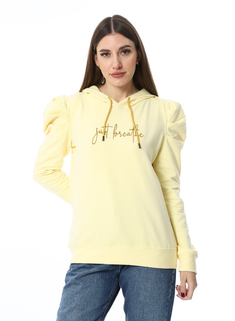 Caesar WomenEmbroidery Melton sweat Shirt With Long Sleeves  - Image 1