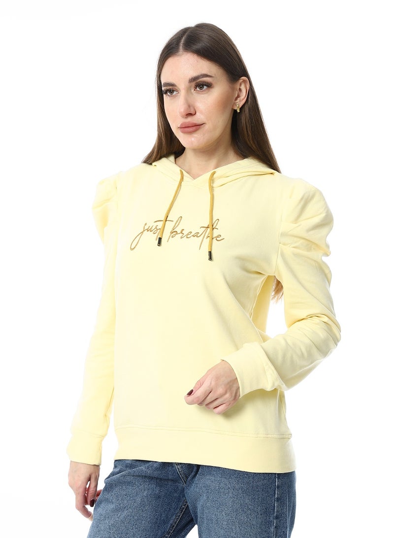 Caesar WomenEmbroidery Melton sweat Shirt With Long Sleeves  - Image 3