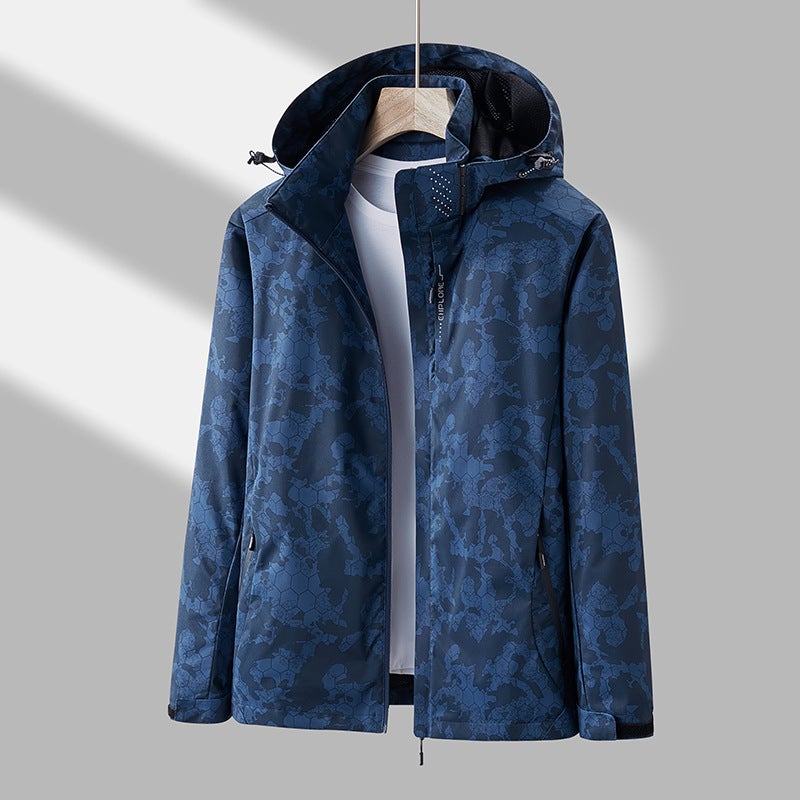 Generic 2022 Autumn Couples Camo Windbreaker Male Dark Blue