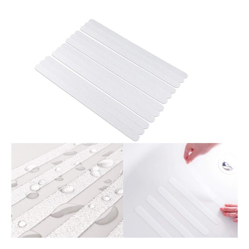 Ningning 24 PCS Anti-Slip Strips Shower Bathtub Stickers Bath Safety Strips Transparent Non Slip Strips Stickers Waterproof Pad for Tubs, Showers, Stairs, Floors, Pools, Indoor, Outdoor