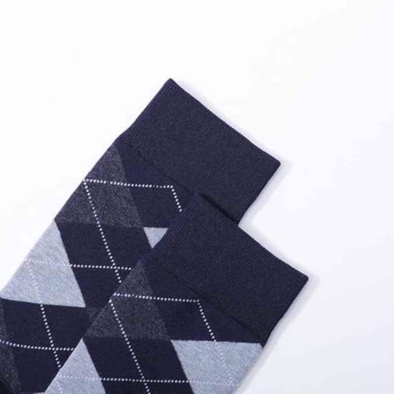جوارب عمل رسمية للرجال، جوارب رسمية قطنية بأنماط كلاسيكية، أزرق ملكي، مسامية وغير قابلة للانزلاق - Image 5