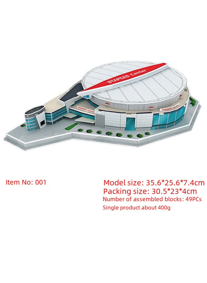 3D 3D Puzzle Paper Splicing Basketball Hall Building Model Basketball Court Fans Diy Assembling Toys-Color:002 Feng. Tian. Zhong. Xin - Image 3