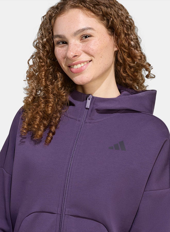 Adidas Future Icons Small Logo Full-Zip Hoodie - Image 4