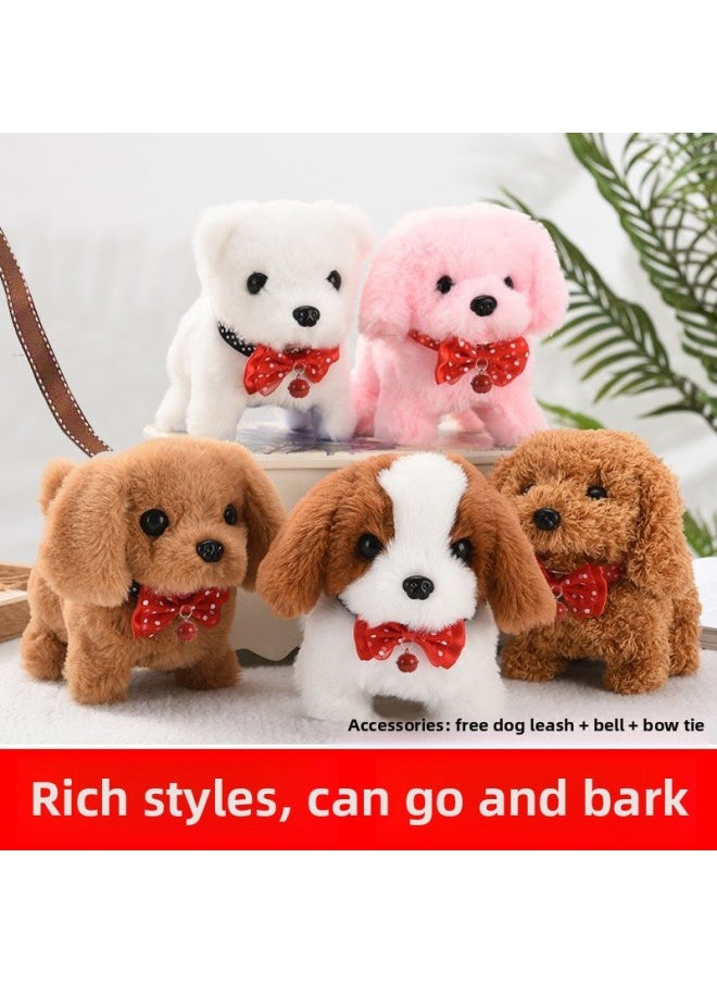 A Generation Of Plush Electric Puppies Can Walk, Bark, Wag Their Tails And Nod, Electric Puppies Stall Toy Dogs-Color:Collar Saint Bernard [grey]-Specification:Rechargeable Battery Model  - Image 3