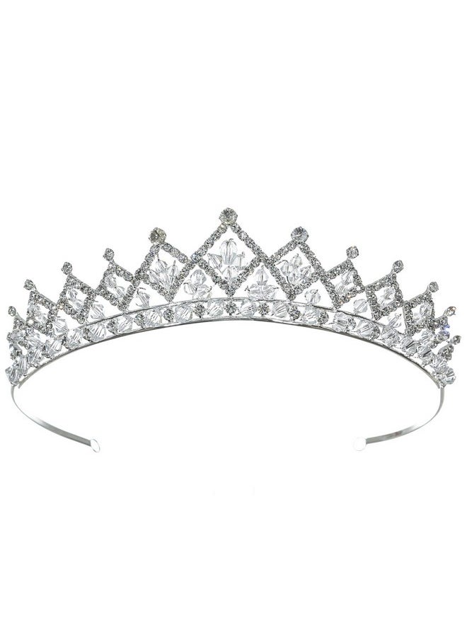 SAMKY Crystal Wedding Tiara Bridal Headpiece For Brides Hair Accessories For Woman  - Image 1