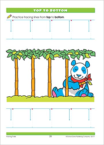 School Zone Tracing Trails Workbook: 32 Pages, Preschool, Pre-Writing, Intro to Shapes, Alphabet, Numbers, Ages 3 to 5 (Little Hand Helper Book Series) - Image 5