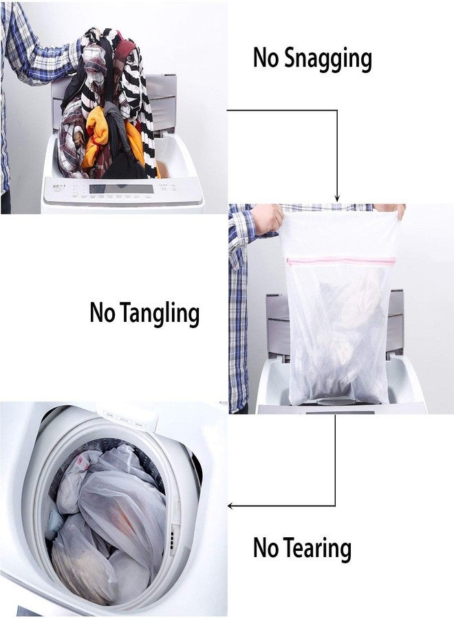 BSITFOW Mesh Laundry Washing Bags With Premium Rust Free Zipper, Store Dirty Clothes, Washing Bags, Blouse, Bra, Hosiery, Lingerie, Stocking, Jeans (Polyester)(Transparent) (2, 40X50) - Image 4