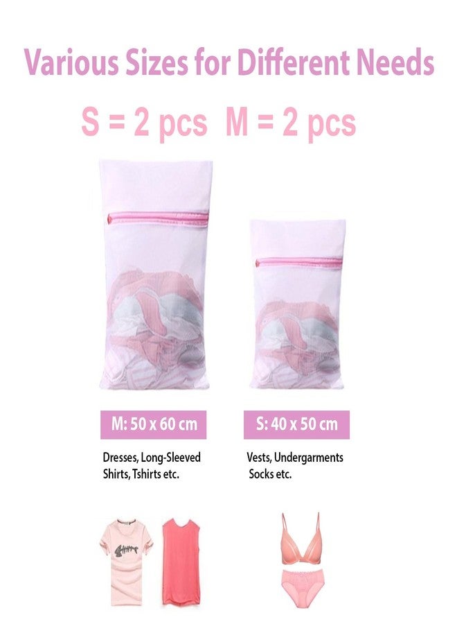 BSITFOW Mesh Laundry Washing Bags With Premium Rust Free Zipper, Store Dirty Clothes, Washing Bags, Blouse, Bra, Hosiery, Lingerie, Stocking, Jeans (Polyester)(Transparent) (2, 40X50) - Image 2