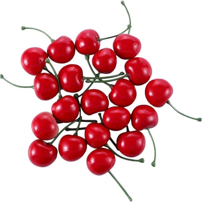 20PCS RED ARTIFICIAL CHERRIES FAKE FRUIT DECOR SIMULATION CHERRY MODEL LIFELIKE FRUIT CHERRY ORNAMENT HOME KITCHEN PARTY DECORATION DESK ORNAMENT PHOTOGRAPHY PROP