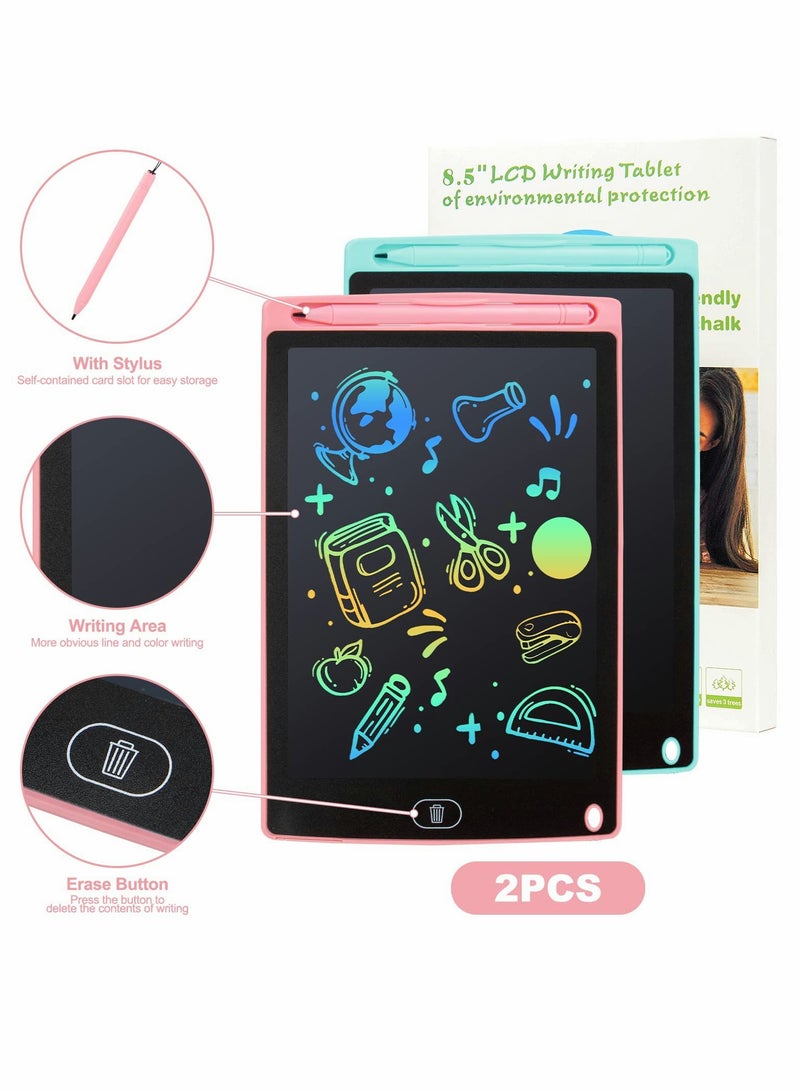 SOLARAE LCD Writing Tablet, Doodle Scribbler Pad 8.5 inch Colorful Screen Drawing Board Learning Gift for Kids, Educational Toys for 3-6 Years Old Boys and Girls（2 Pack ） - Image 2