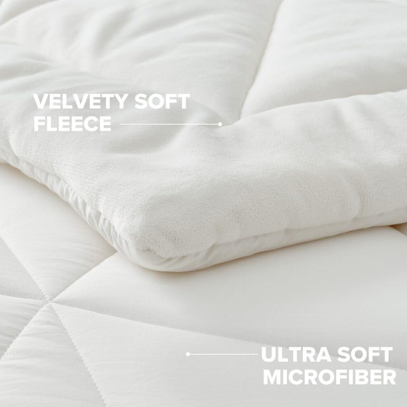 UGG Full/Queen Comforter Set â€“ 3 Piece Luxury Reversible Plush Queen Bed Set with Down Alternative Fill, Soft Comforter Bedding Set with 2 Pillow Shams for Home & Bedroom Decor, White Snow (Corey) - Image 4