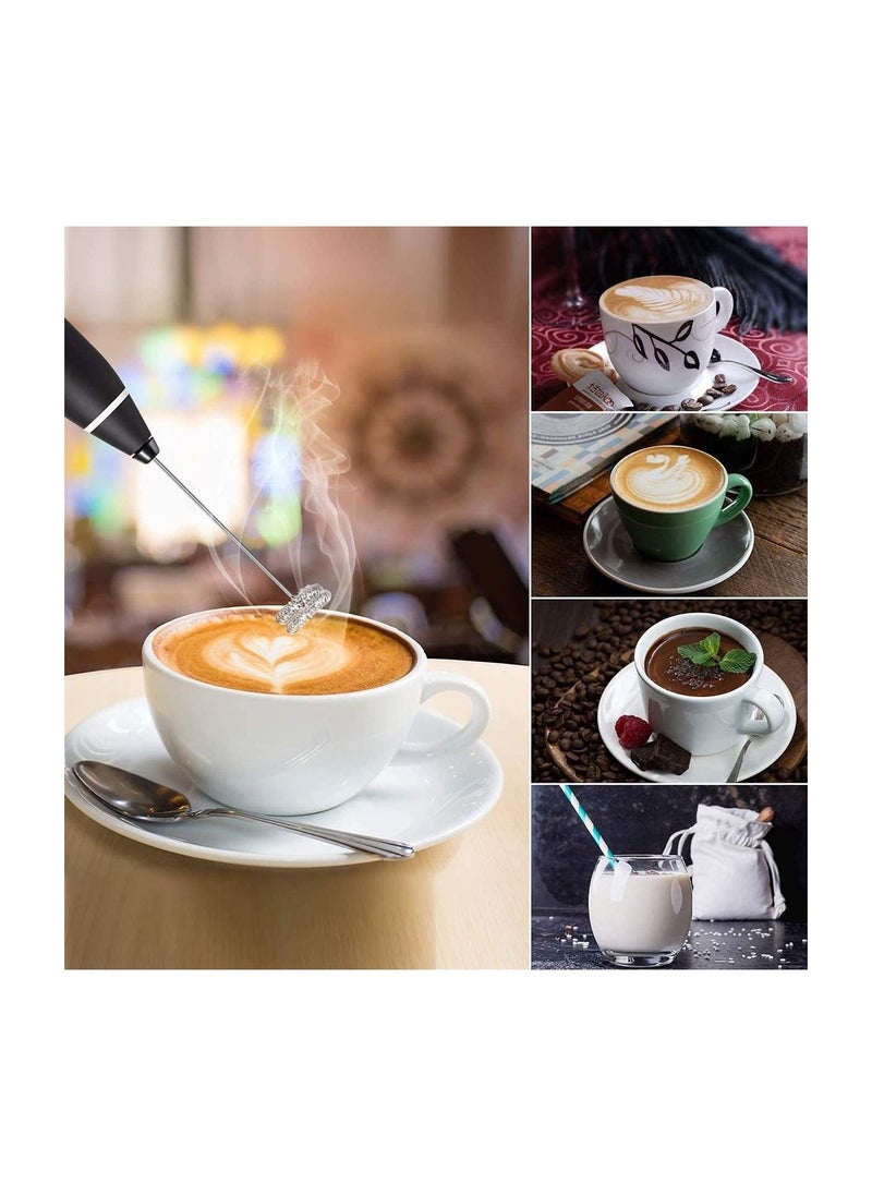 Milk Frother, Immersion Blender Cordless Foam Maker USB Rechargeable Small Mixer Handheld with 2 Stainless Whisks，Wisker for Stirring 3-Speed Adjustable Mini Frother for Cappuccino Latte Coffee Egg