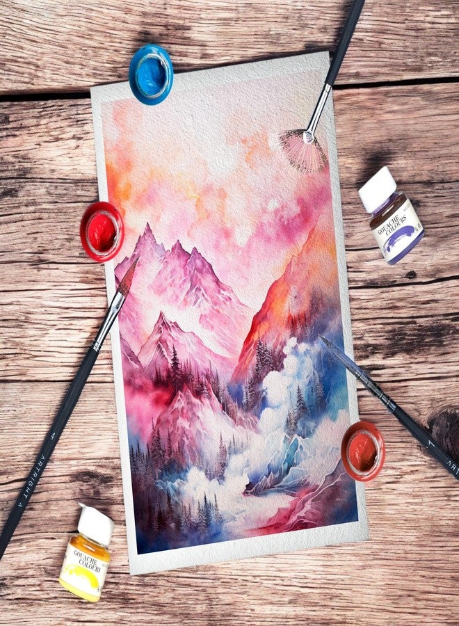 ArtRight 12 x 25ml Gouache Paint Set with Free Paintbrush - Acid-Free, Non-Toxic Multicolored Artists' Gouache Colors for Painting and Mixed Media - Image 4