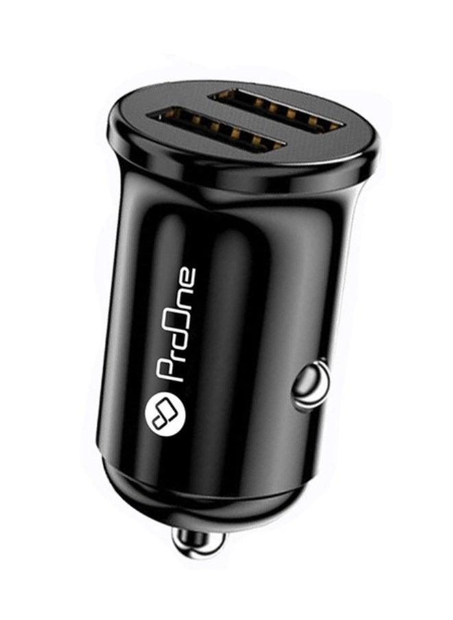 برو واحد شاحن سيارة ProOne PCG12 ثنائي USB، شحن عالي السرعة بقوة 2.4 أمبير مع كابل Micro USB بطول 100 سم  - Image 1