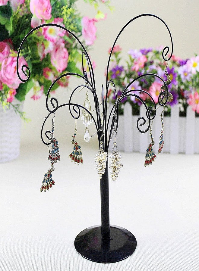 Firlar Ornament Tree Display Stand Rotating Decor, 10.6 Inch Decorative Black Metal Tabletop Display Stand, Features Multiple Hooks For Ornaments, Glass Globes, Balls, Jewelry And Small Craft Items - Image 2