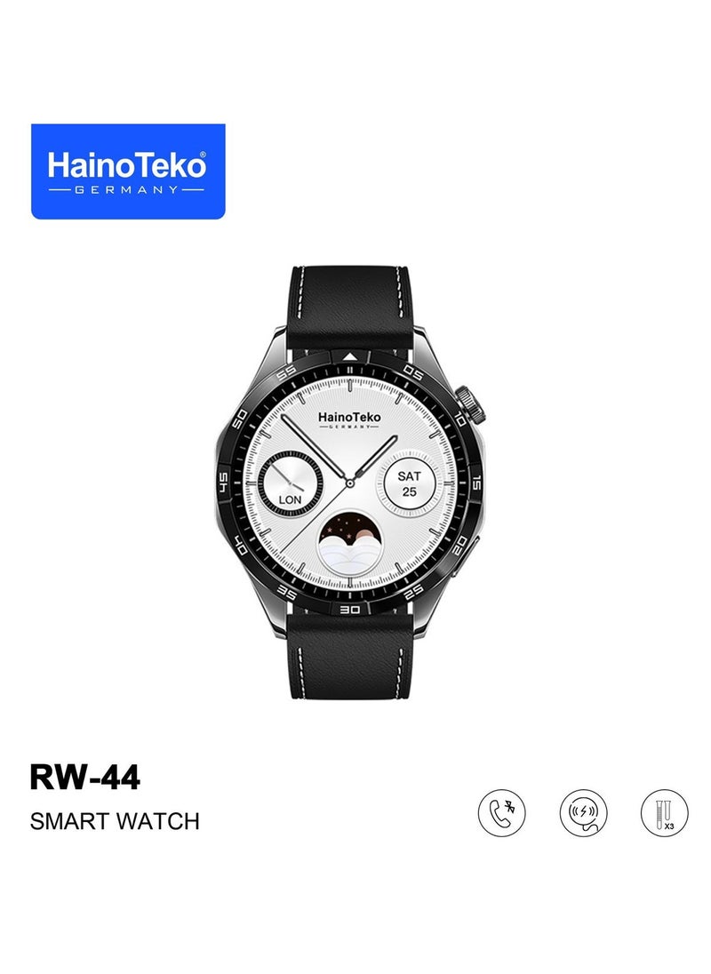 Haino Teko - Haino Teko RW44 Round Screen AMOLED Display Smart Watch With 3 Pair Straps and Wireless Charger For Gents and Boys - Image 1