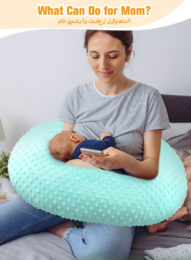 vocheer vocheer Baby Nursing Pillows for Breastfeeding, Multifunctional Ultra Soft Minky Feeding Support Pillow for Newborn, Green - Image 2