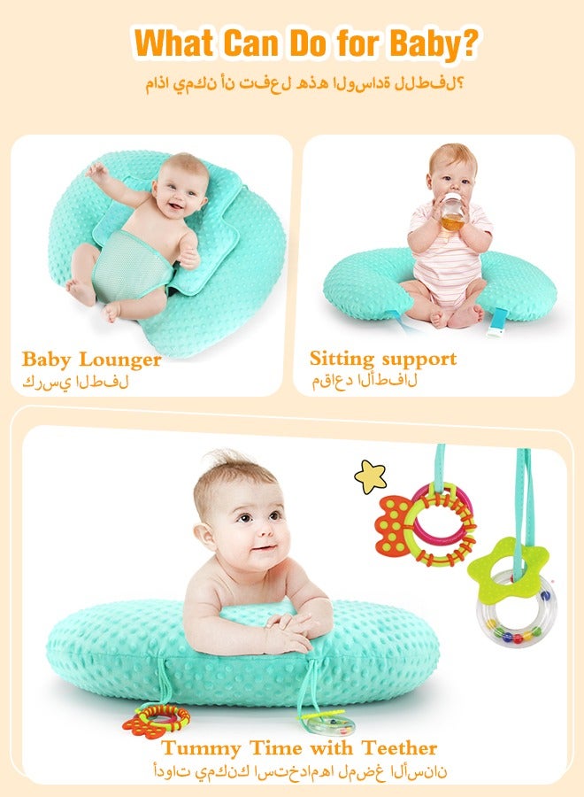 vocheer vocheer Baby Nursing Pillows for Breastfeeding, Multifunctional Ultra Soft Minky Feeding Support Pillow for Newborn, Green - Image 5