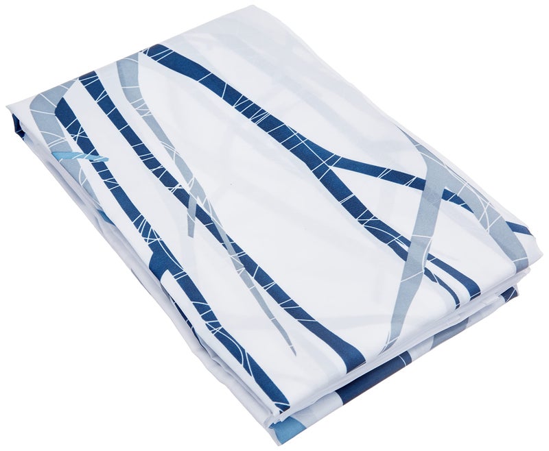 InterDesign Forest Fabric Shower Curtain for Master, Guest, Kids', College Dorm Bathroom, 72" x 72", Blue and Gray - Image 1