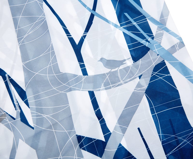 InterDesign Forest Fabric Shower Curtain for Master, Guest, Kids', College Dorm Bathroom, 72" x 72", Blue and Gray - Image 4