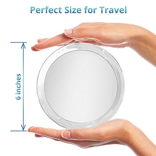 Essential Skin Solutions 15X Magnifying Mirror – Use for Makeup Application - Tweezing – and Blackhead/Blemish Removal – 6 Inch Round Mirror with Three Suction Cups for Easy Mounting - Great for Travel - Image 3