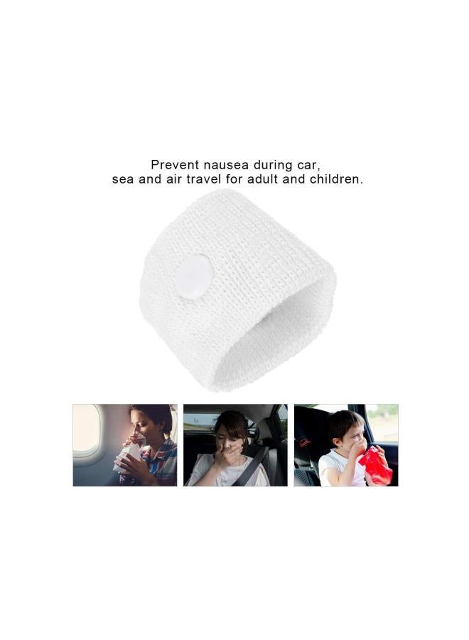 1 Pair Motion Sickness Bands, Anti-nausea Wristbands for Car, Sea and Air Travel (White) - Image 4