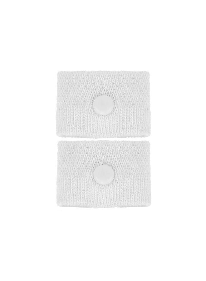 1 Pair Motion Sickness Bands, Anti-nausea Wristbands for Car, Sea and Air Travel (White) - Image 1