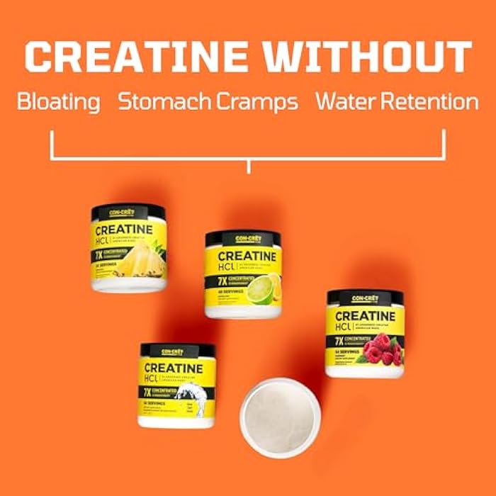 CON-CRET Creatine HCl Powder | Muscle, Cognitive, Cellular Energy Support | No Bloating or Cramps | USA Made & NSF Certified | Unflavored (64 Serving) - Image 2