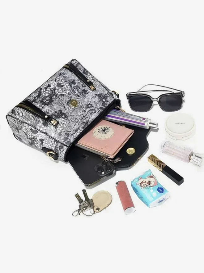 Take Two  Printed Dual Handle Handbag with Adjustable Strap and Purse Set for Women | Best Price UAE