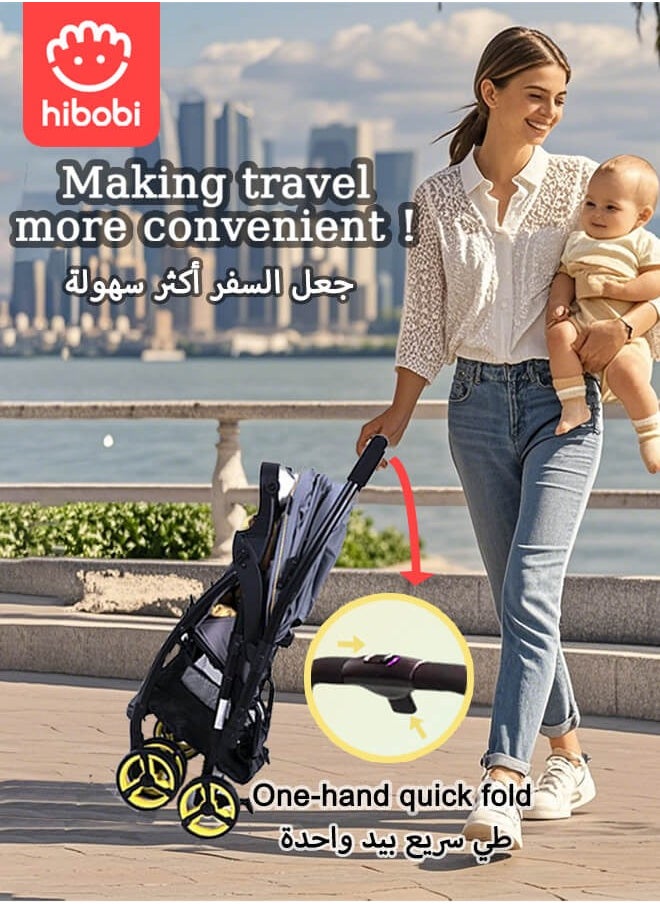 hibobi - Lightweight Foldable Two-Way Push Baby Stroller With Seat Cushion - Image 1