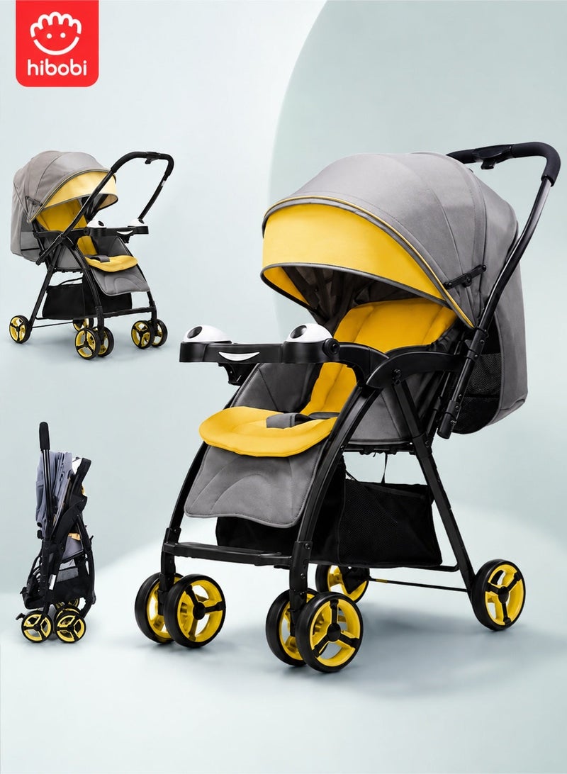 hibobi Lightweight Foldable Two-Way Push Baby Stroller With Seat Cushion - Image 1