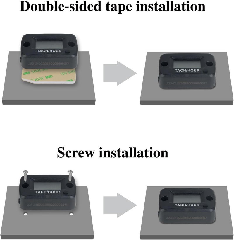 Jayron JR-HM019R Waterproof Digital LCD Hour Meter Tachometer Maintenance Meter for Gasoline Engine, Paramotors,Chainsaws,Generators,Mowesr,Model Boats - Image 5