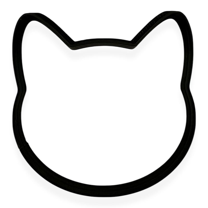 Cat Head Cookie Cutter with Easy to Push Design 4 inch