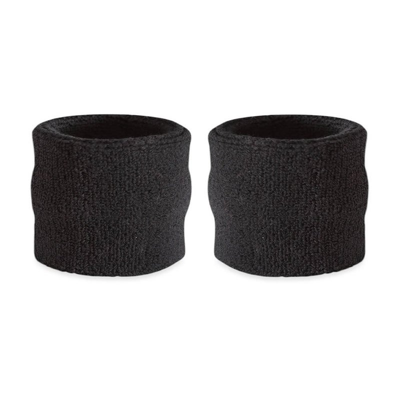 Suddora Wrist Sweatbands, Absorbent and Breathable Thick Cotton Bands for Working Out, Gymnastics, Basketball, Tennis, and Football, Multiuse Wristbands for Costumes and Cosplay, Black - Image 1