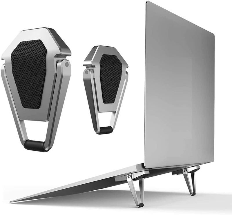 Veemok Veemok Mini Portable Laptop StandInvisible Computer Stand Ergonomic Foldable Aluminum AntiSlip Portable Tabletop Laptop Keyboard Mini Aluminum Cooling Pad 1Pair 