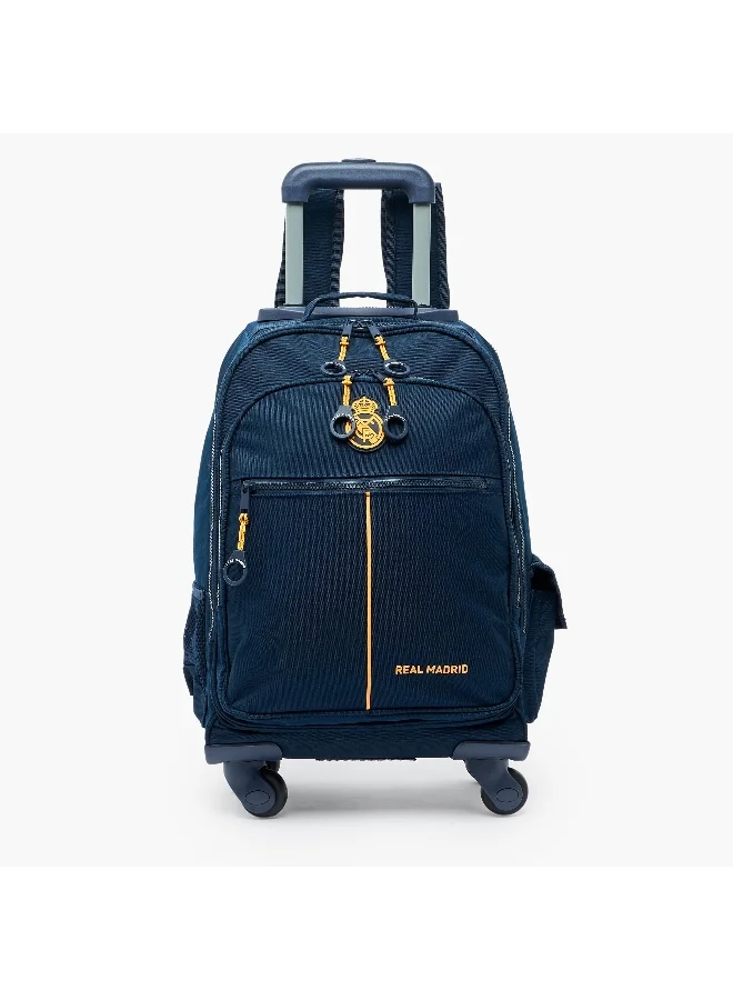 Real Madrid Real Madrid-18 Inches-Trolley Bag-2 Cmprts-4 Wheels (Polyester) Marine Blue \ 32X22X46