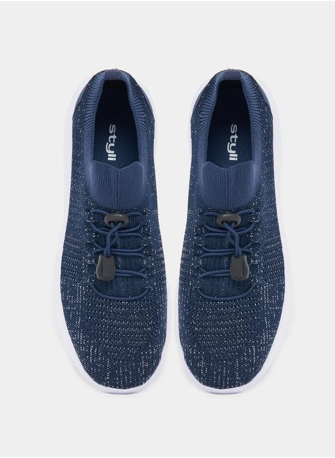 Styli Textured Lace Up Spiral Trainers