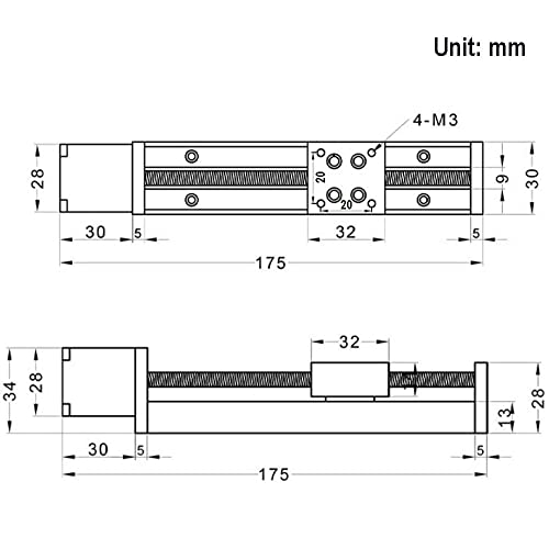 Befenybay 100mm Effective Travel Length Mini Linear Rail Guide Lead Screw T6x1 with NEMA11 Stepper Motor for DIY/CNC Router Parts X Y Z Linear Stage Actuator - Image 5