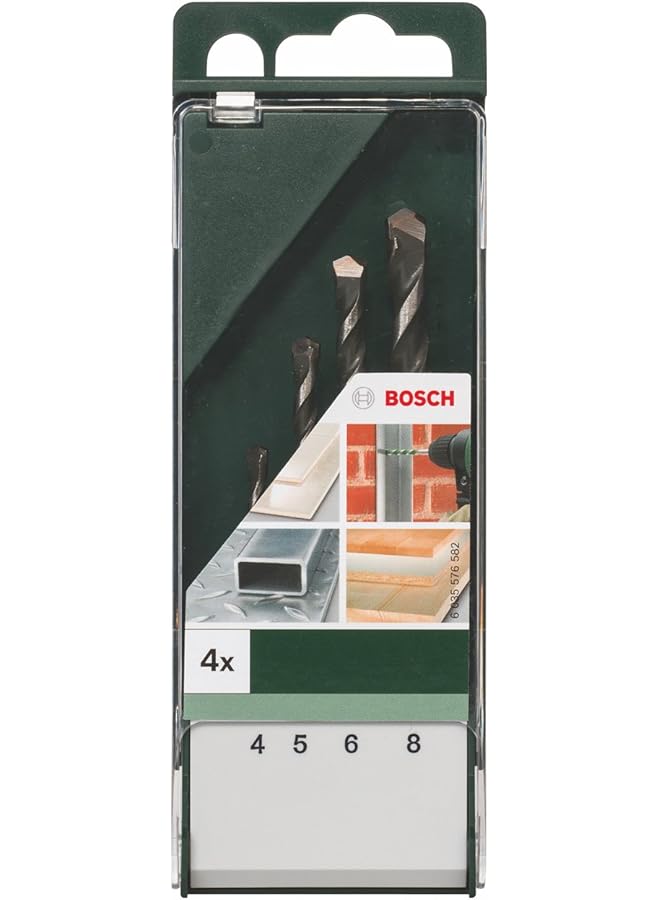 BOSCH Home And Garden 2609255480 4 Piece Multi Purpose Drill Bit Set - Image 1