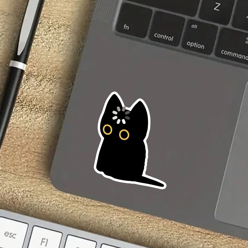 Black Cat Void Loading Laser Star Film Vinyl Stickers 3pcs - Image 4