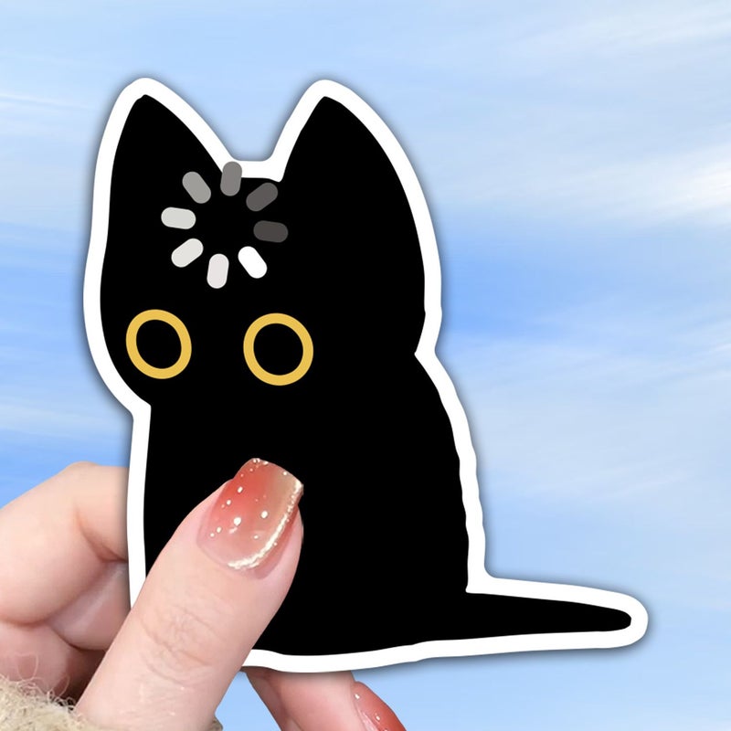 Black Cat Void Loading Laser Star Film Vinyl Stickers 3pcs - Image 1